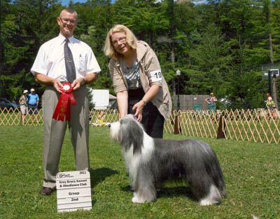 Lizzie winning  Group 2 at the Grey-Bruce Dog Show, August 2011