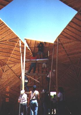 Raising a hexagon panel